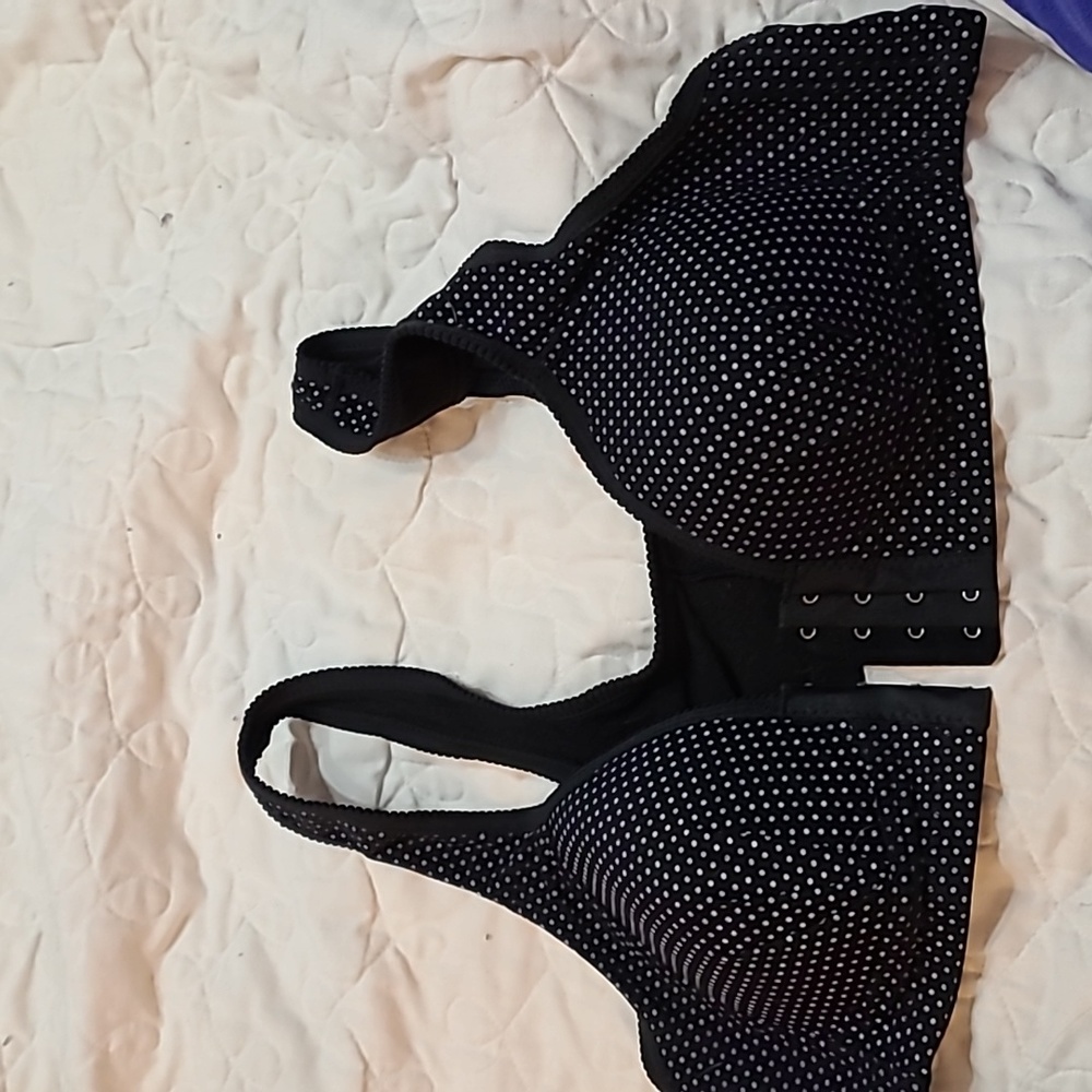 Elegant Black and White Polka Dot Bra